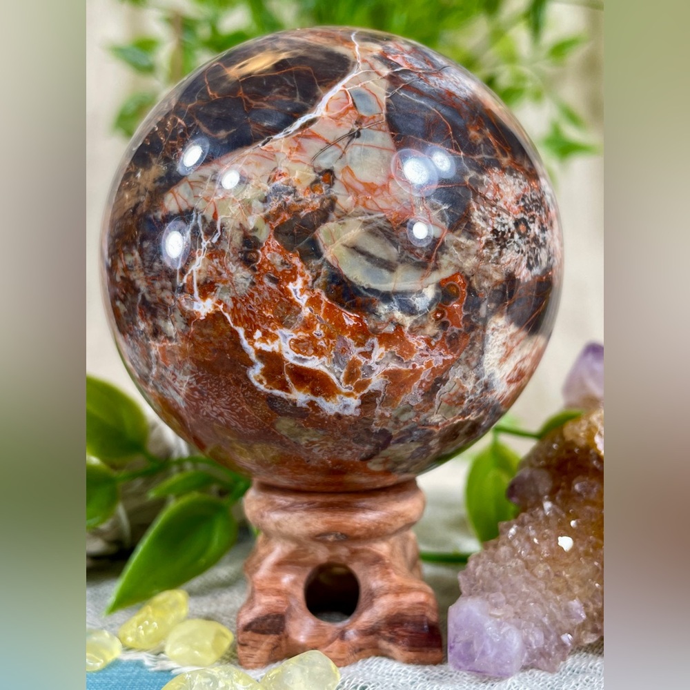 2274 Money Agate Crystal Sphere - Picture 9 of 12